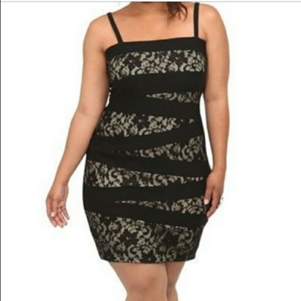 Torrid Black & Nude Lace Dress